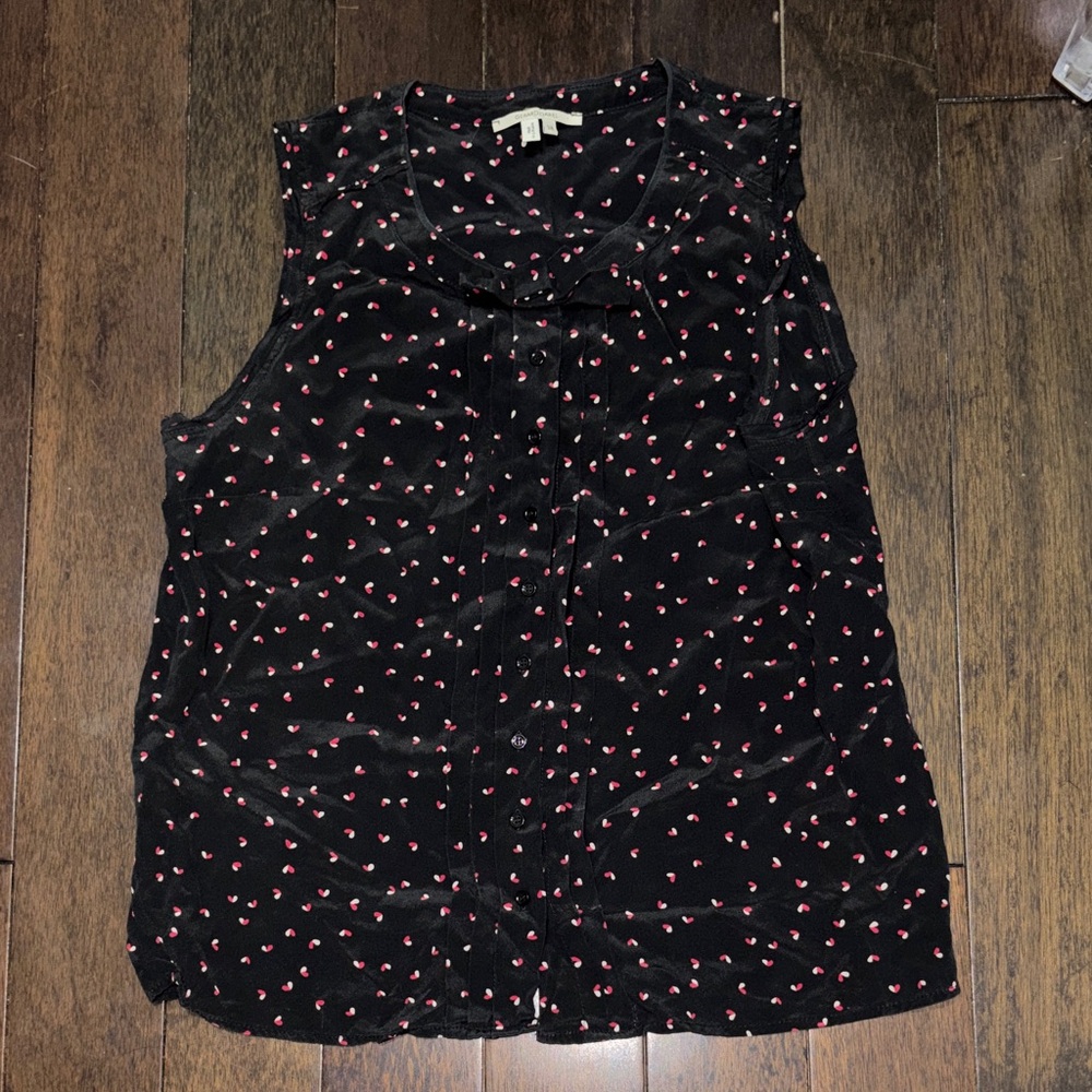 Gerard Darel Black Silk Blouse Top. Size 38